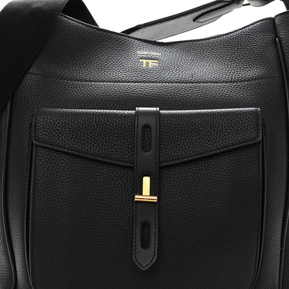 Tom Ford Calfskin Large Hollywood T Twist Tote Black 8 of 10