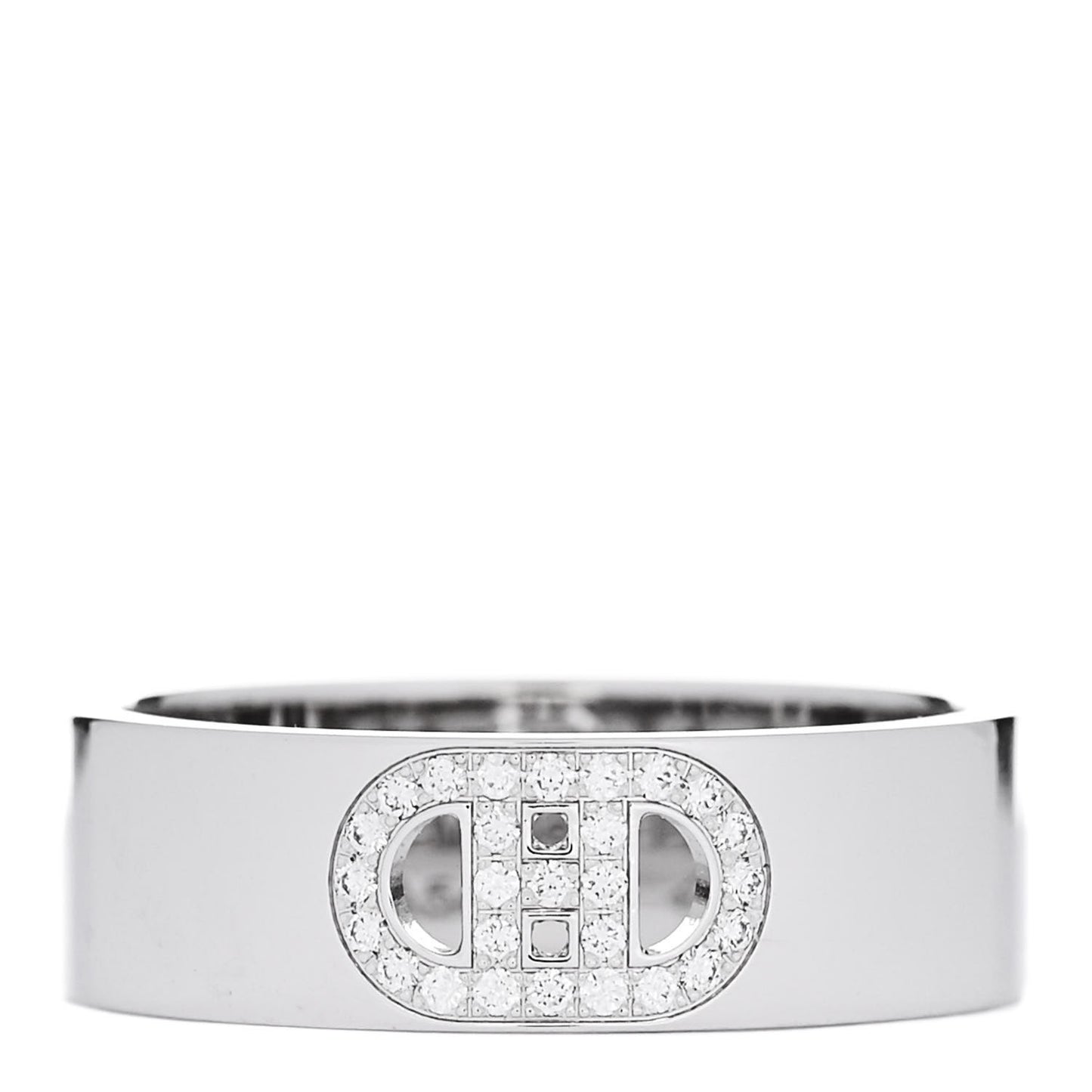 18K White Gold Diamond PM H D'Ancre Ring 50 5.25