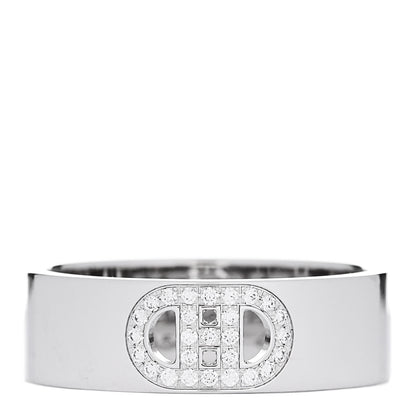 Hermes 18K White Gold Diamond PM H D'Ancre Ring 50 5.25 1 of 5