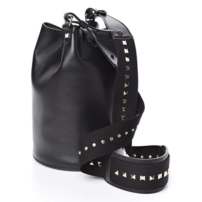 Valentino Garavani Vitello Rockstud Bucket Bag Black 3 of 12