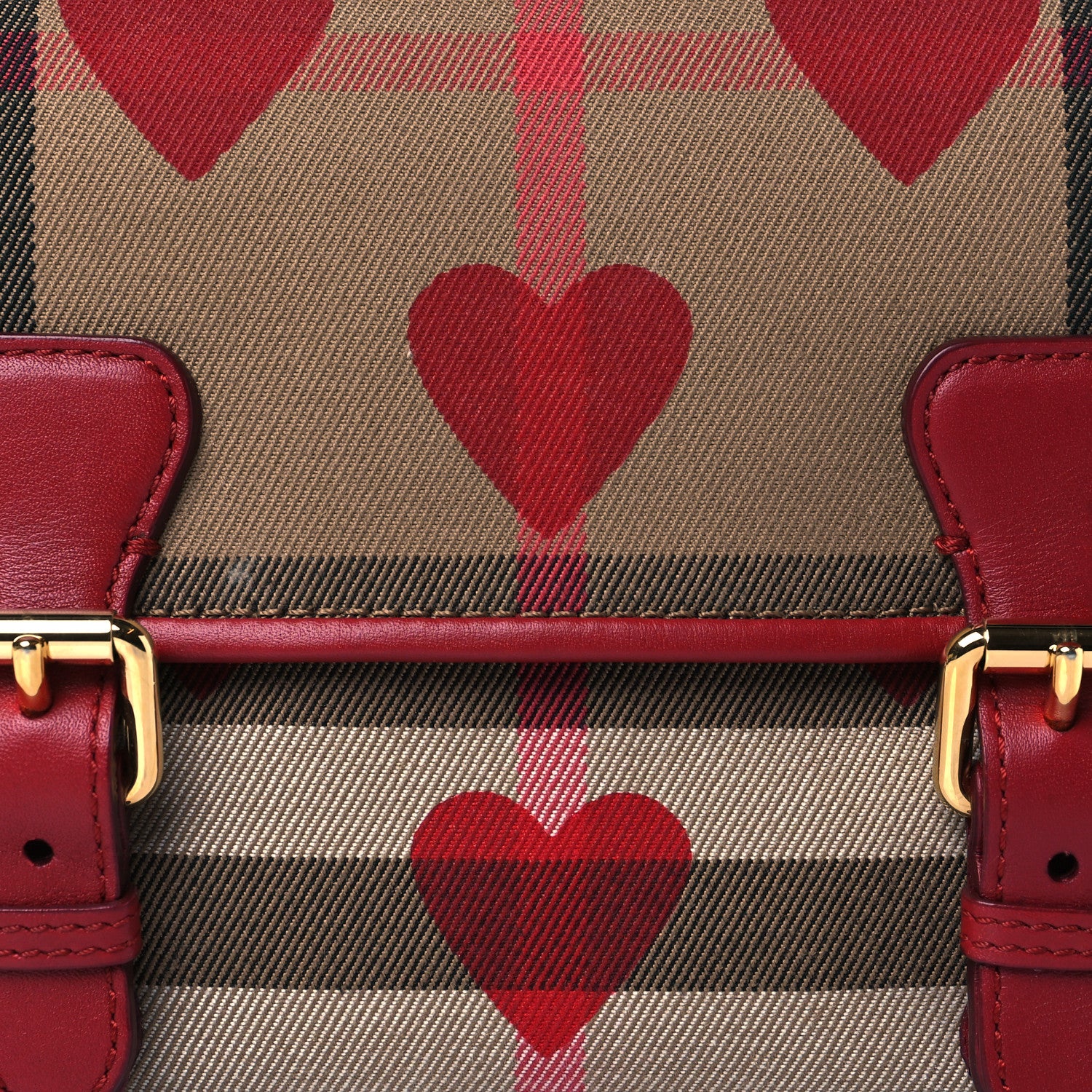 Burberry Horseferry Check Heart Print Crossbody Flap Parade Red 8 of 11