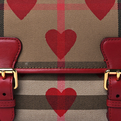 Burberry Horseferry Check Heart Print Crossbody Flap Parade Red 8 of 11