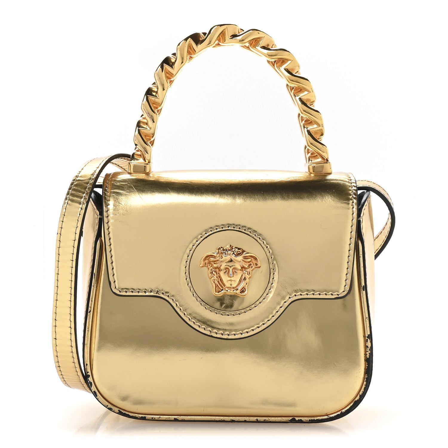 Versace Metallic Calfskin Mini La Medusa Bag Gold 1 of 10