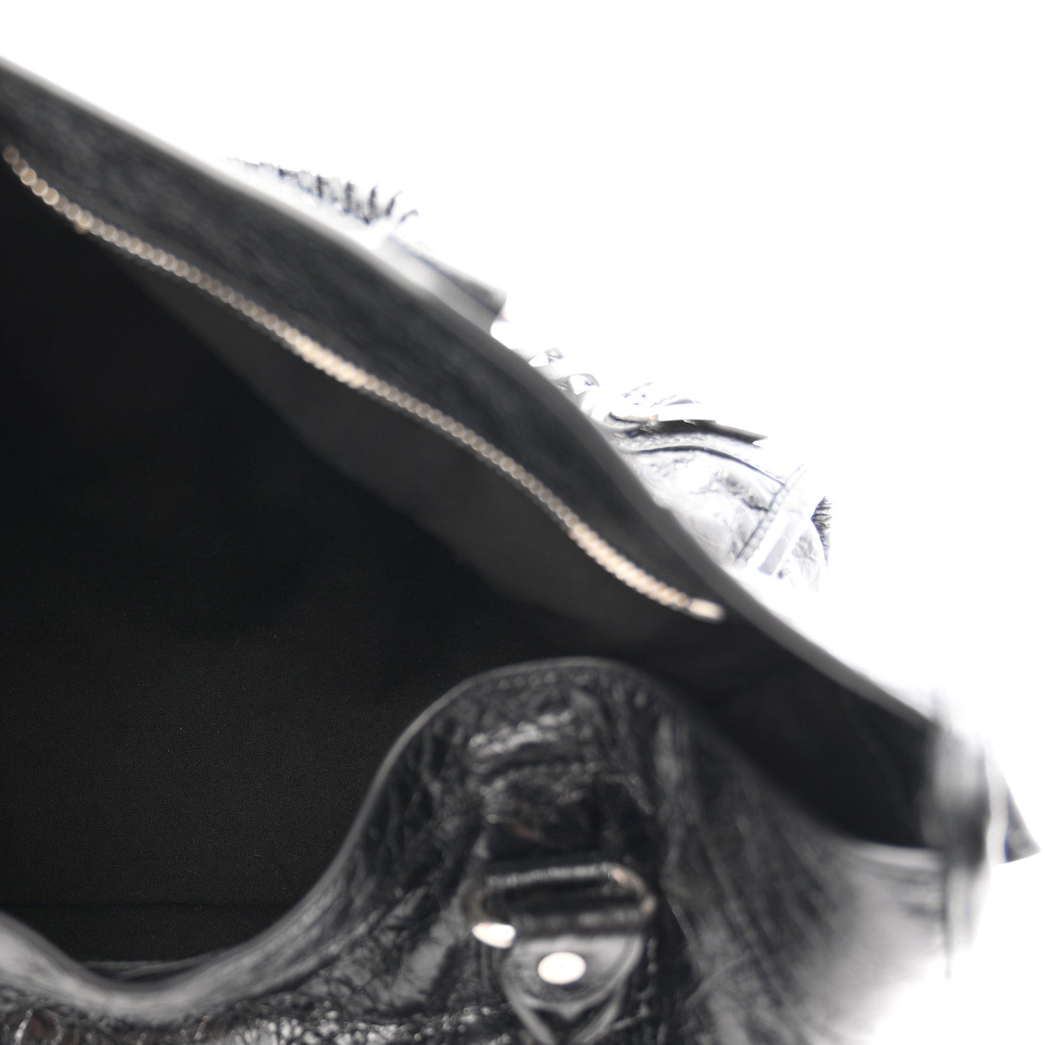 Balenciaga Agneau Arena Silver Hardware Medium Le City Black 5 of 10