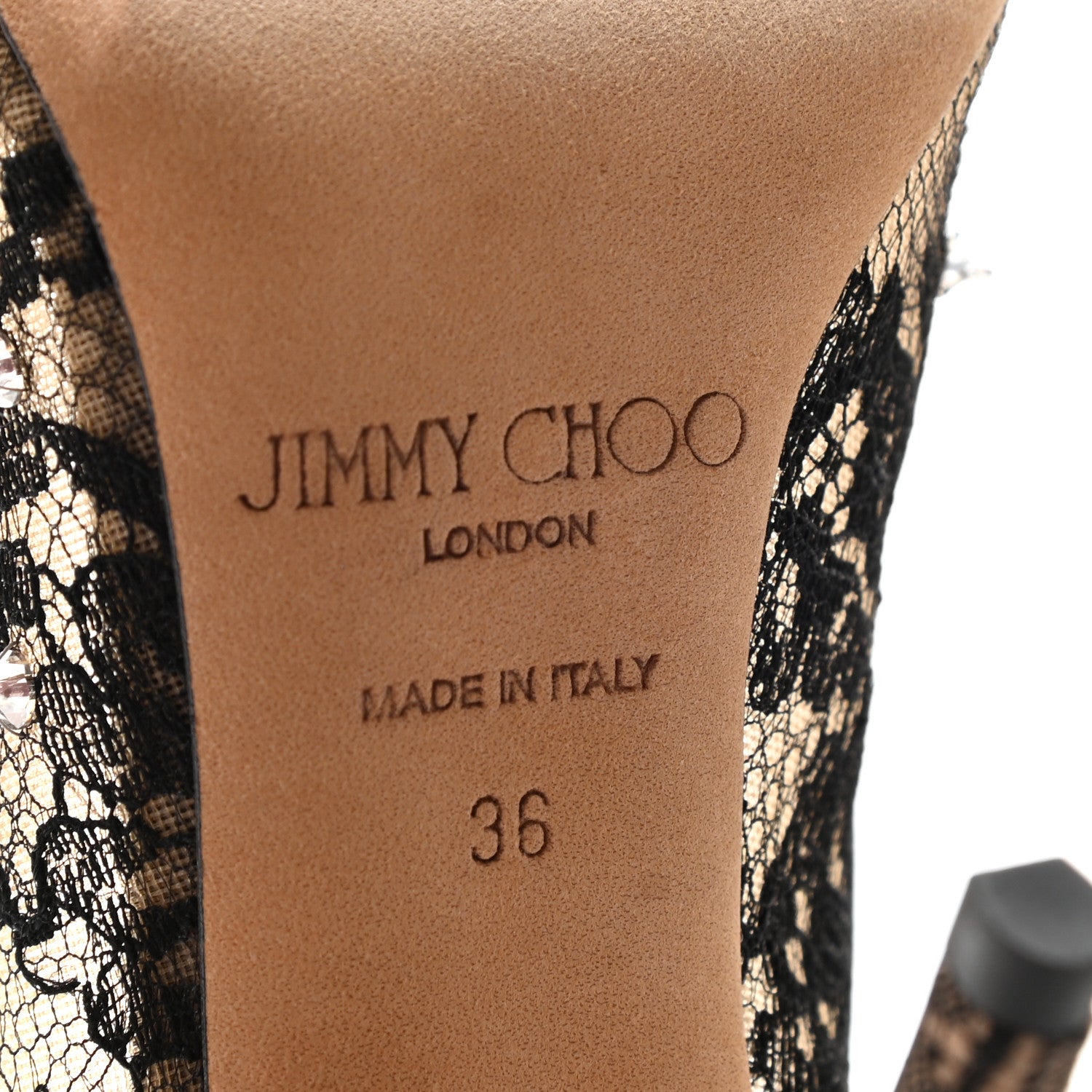 Jimmy Choo Lace Mesh Crystal Lyzo 100 Pumps 36 Black 6 of 11