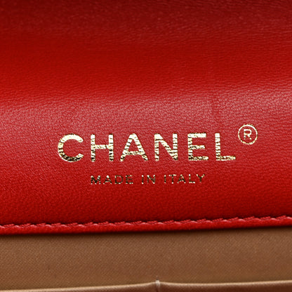 Chanel Lambskin Quilted Golden Class Wallet on Chain WOC Red 6 of 10
