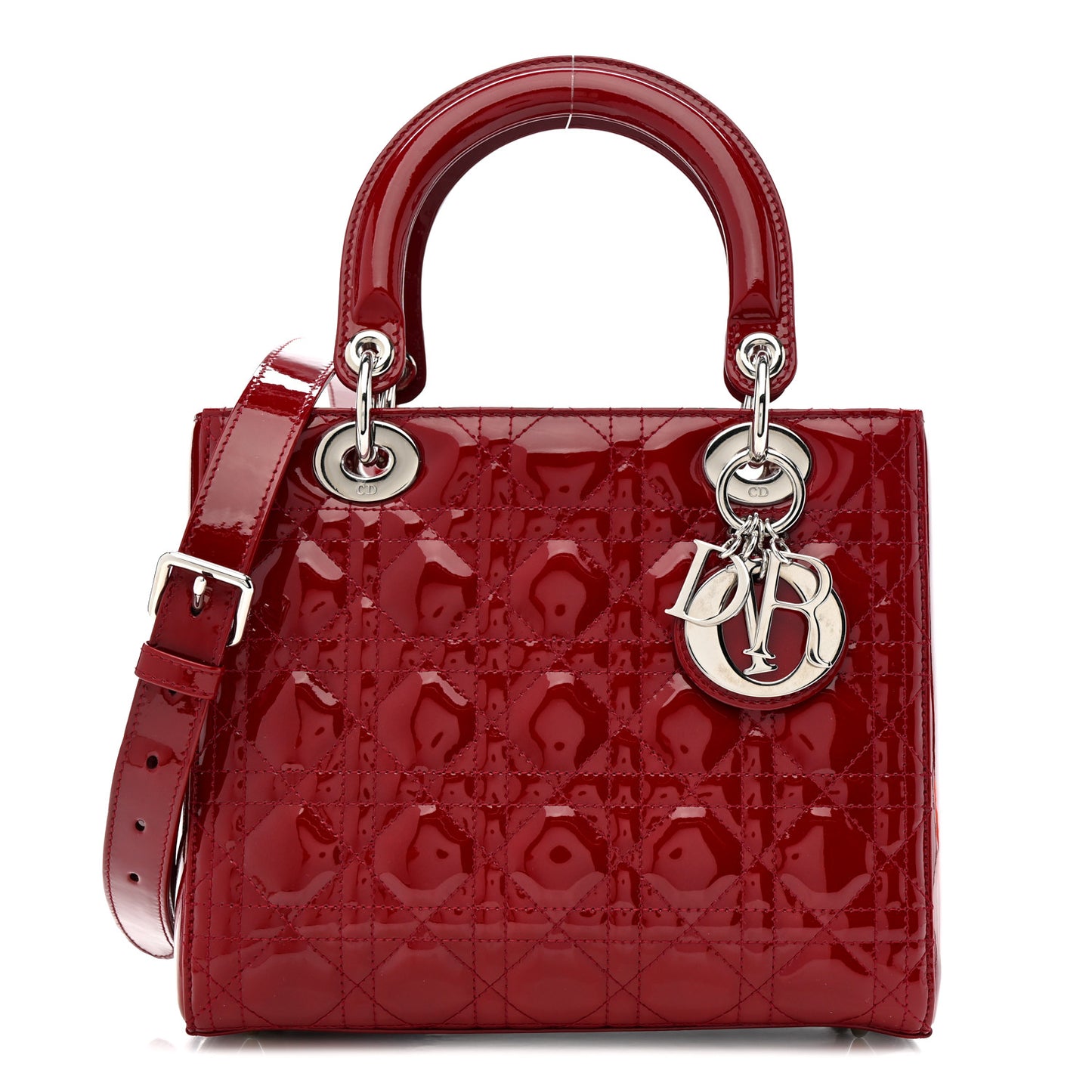 Patent Cannage Medium Lady Dior Red