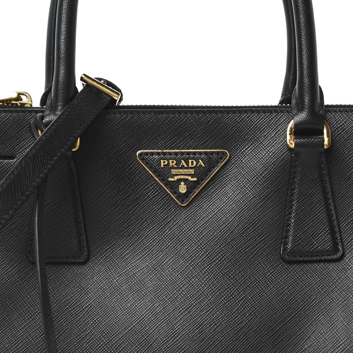 Saffiano Small Galleria Double Zip Tote Black