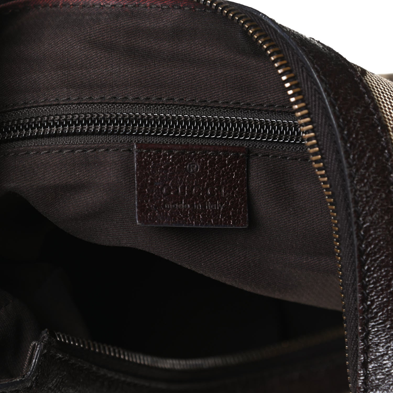 Gucci Monogram Web Medium Half Moon Hobo Dark Brown 6 of 20
