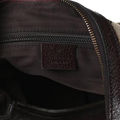 Gucci Monogram Web Medium Half Moon Hobo Dark Brown 6 of 20