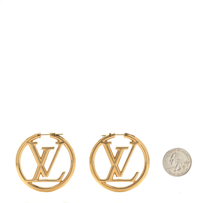 Louis Vuitton Metal Louise Hoop Earrings Gold 2 of 4