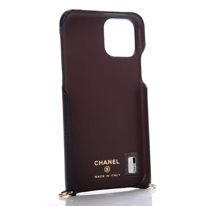 Chanel Caviar Quilted iPhone XI Pro Case With Chain Black 3 of 6
