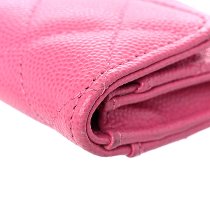 Chanel Caviar Quilted Flap Card Holder Wallet Pink 12 of 17