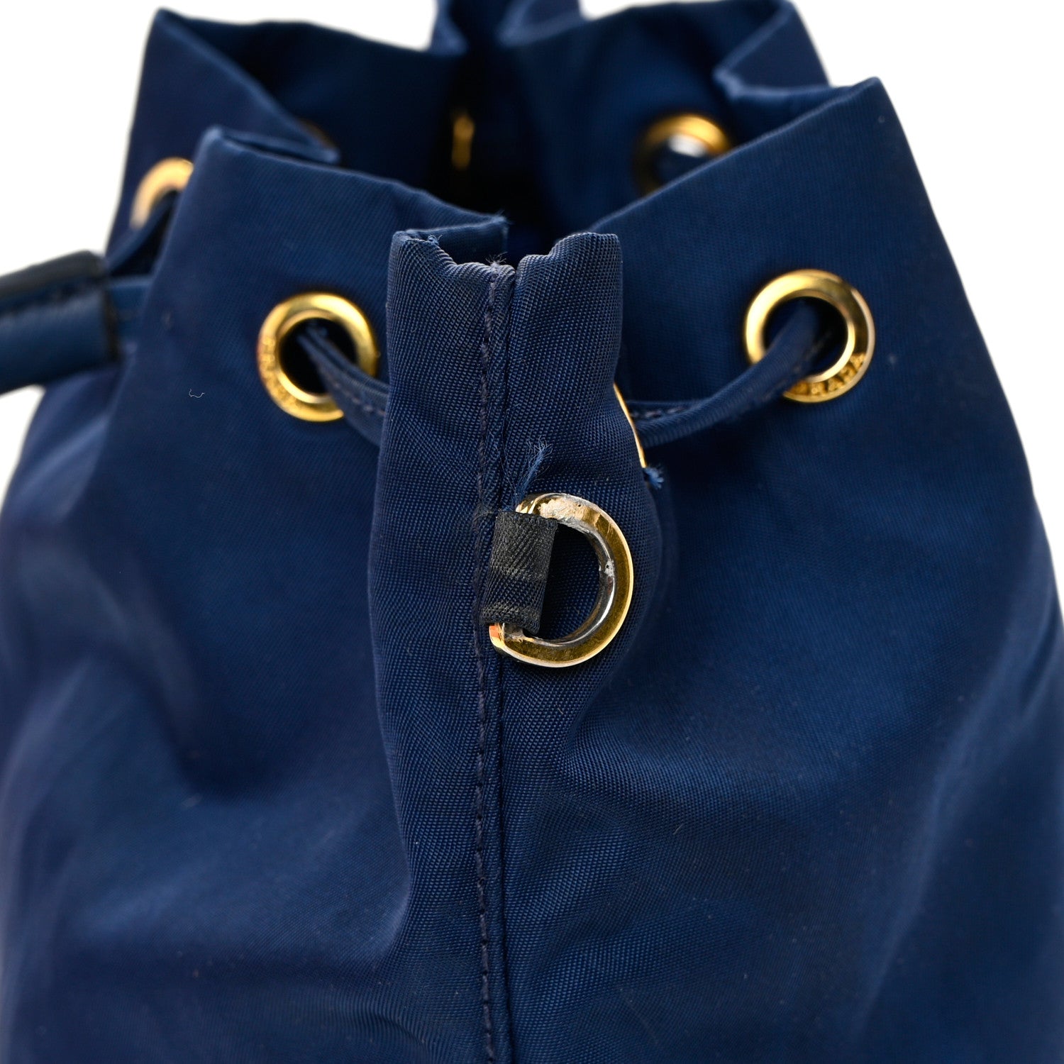 Prada Saffiano Tessuto Nylon Vela Bucket Wristlet Blue 16 of 16