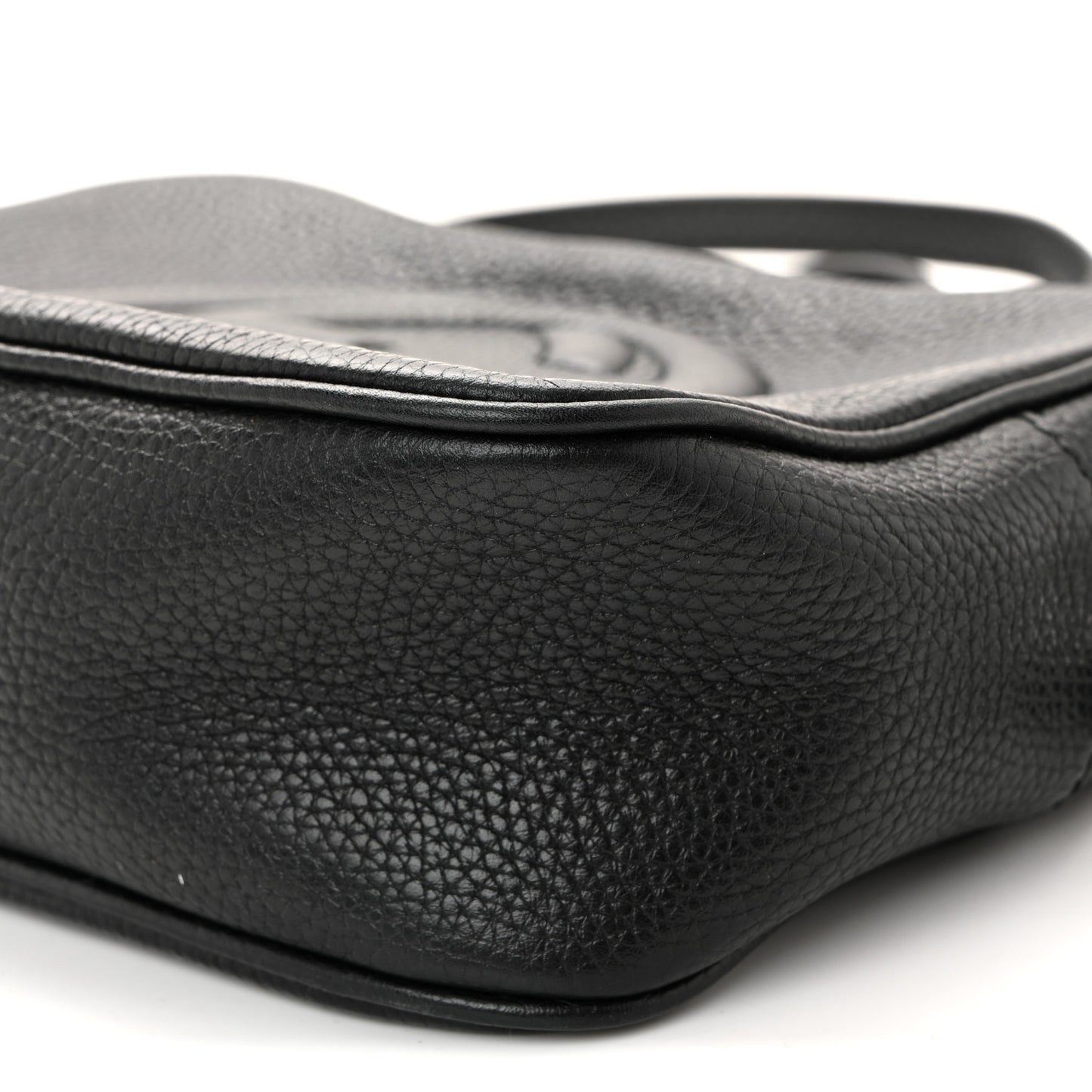 Pebbled Calfskin Small Soho Disco Bag Black