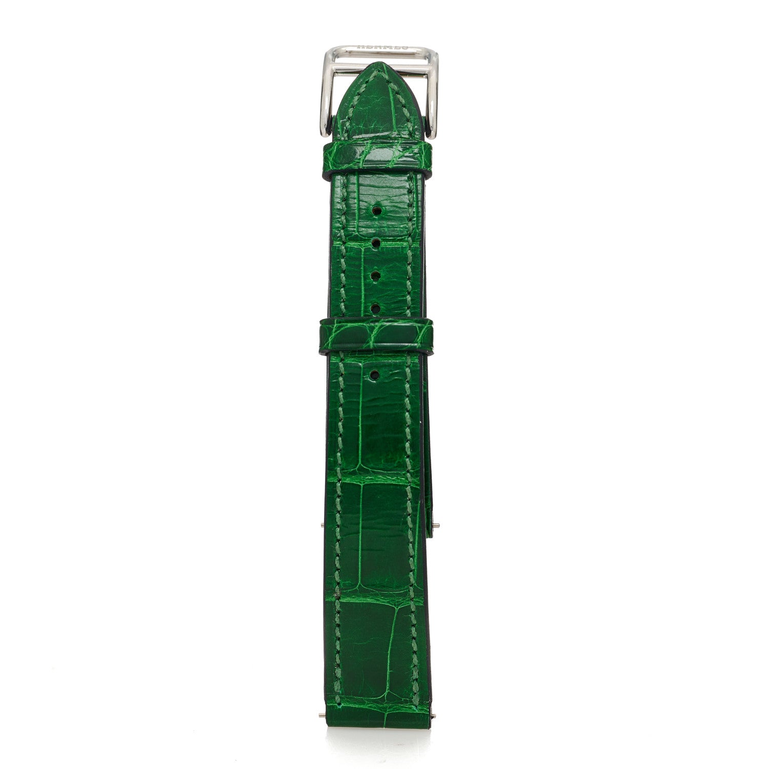 Hermes Stainless Steel Alligator Diamond Pave 21mm Heure H Hour Quartz Watch Bleu Saphir 5 of 6