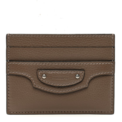 Balenciaga Grained Calfskin Neo Classic Silver Hardware Card Holder Mink Grey 1 of 6