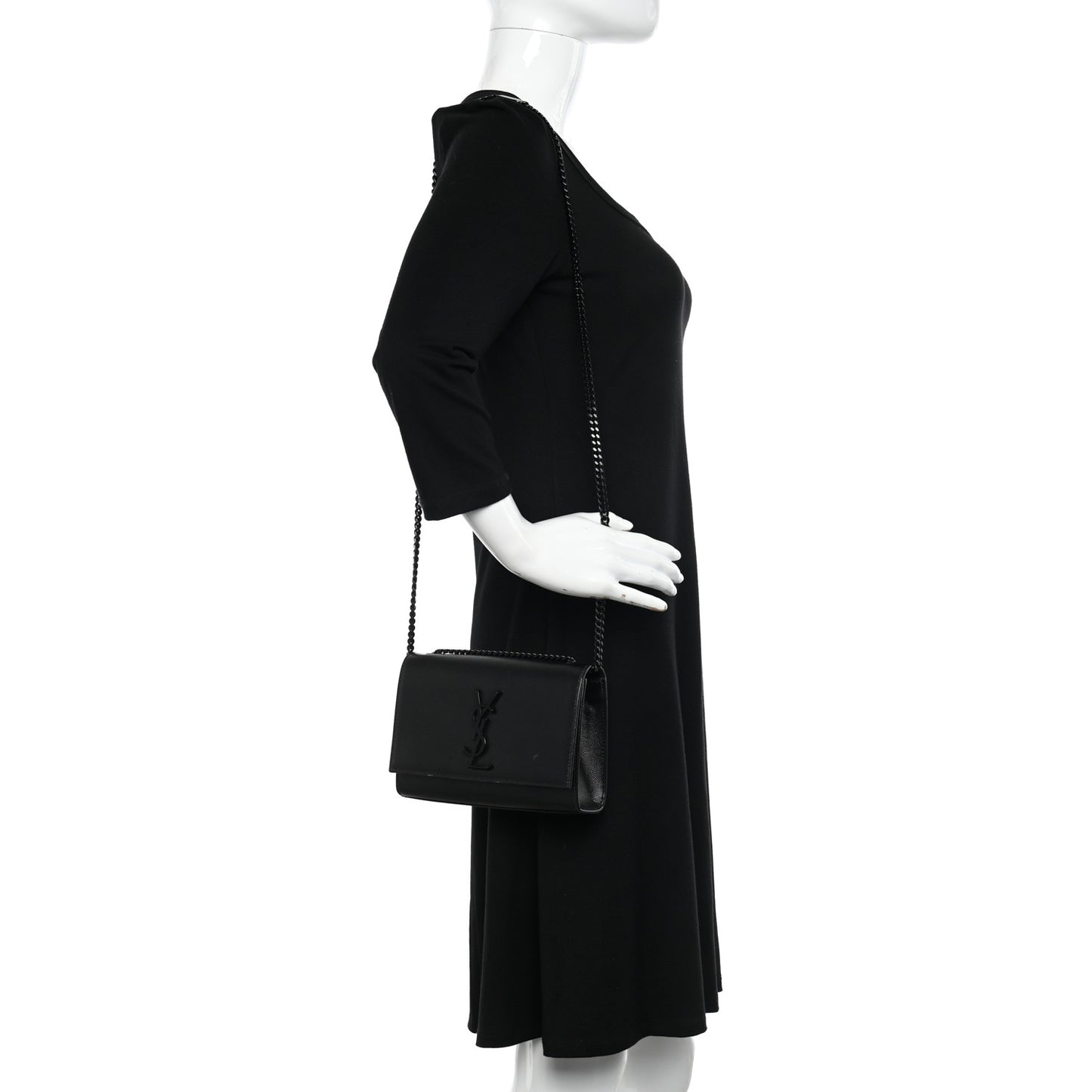 Grain De Poudre Small Monogram Monochrome Kate Satchel Black