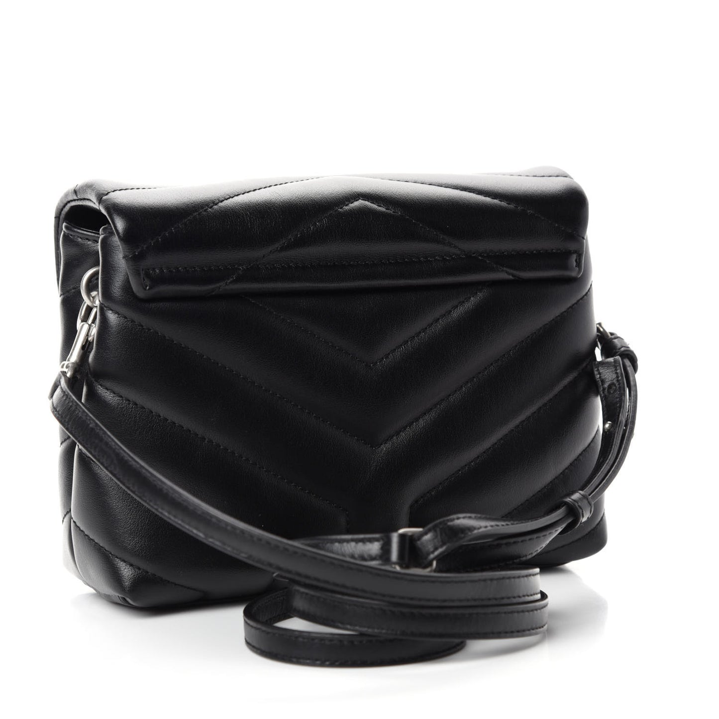 Calfskin Y Quilted Monogram Toy Loulou Crossbody Bag Black