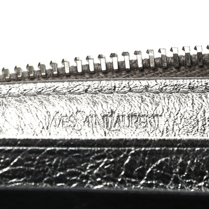 Saint Laurent Metallic Calfskin Belle De Jour Zip Around Wallet Moon 6 of 8