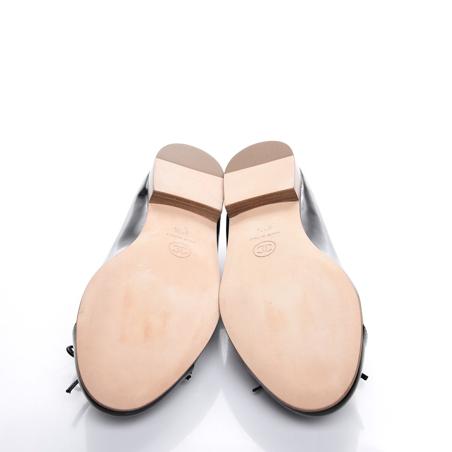 Patent CC Cap Toe Ballerina Flats 35.5 Black