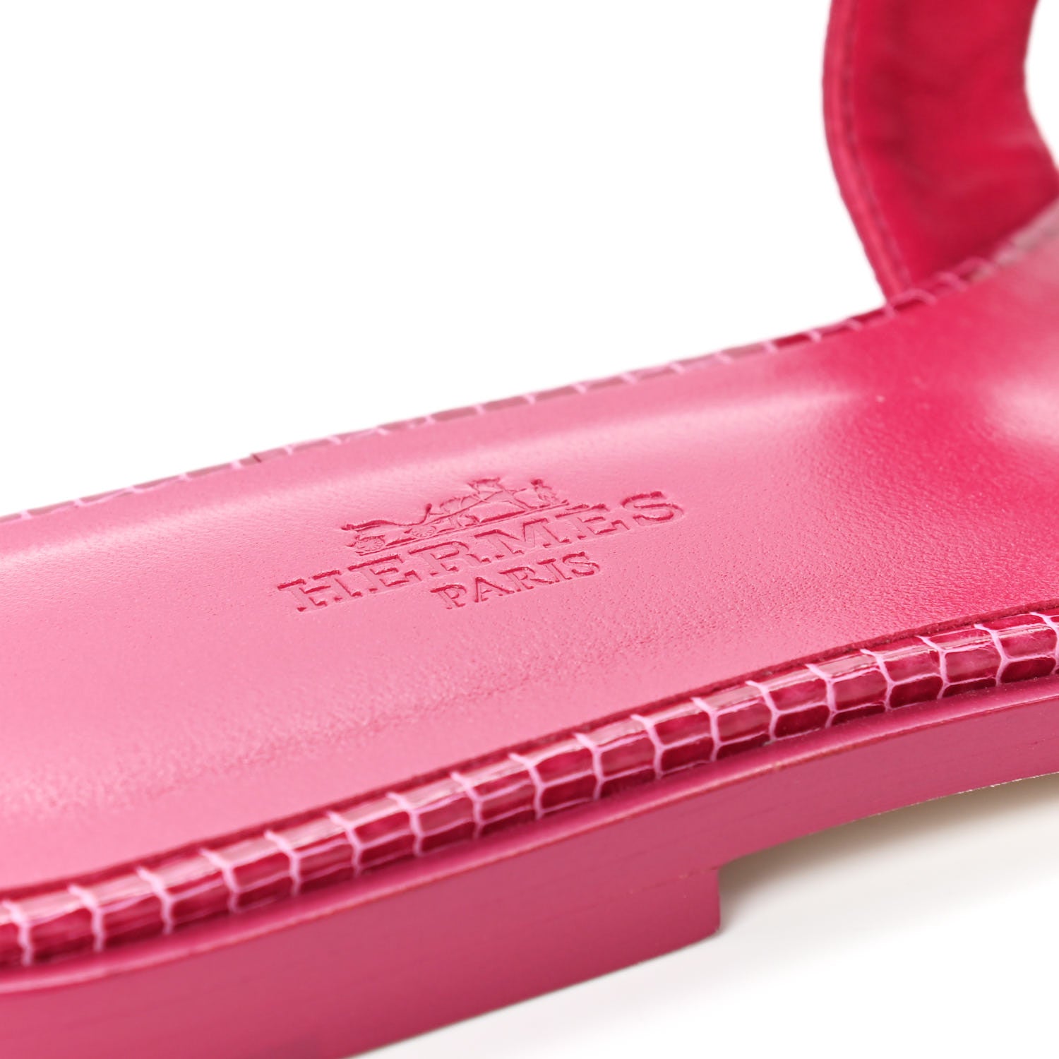 Hermes Lizard Oran Sandals 36 Fuchsia 13 of 19