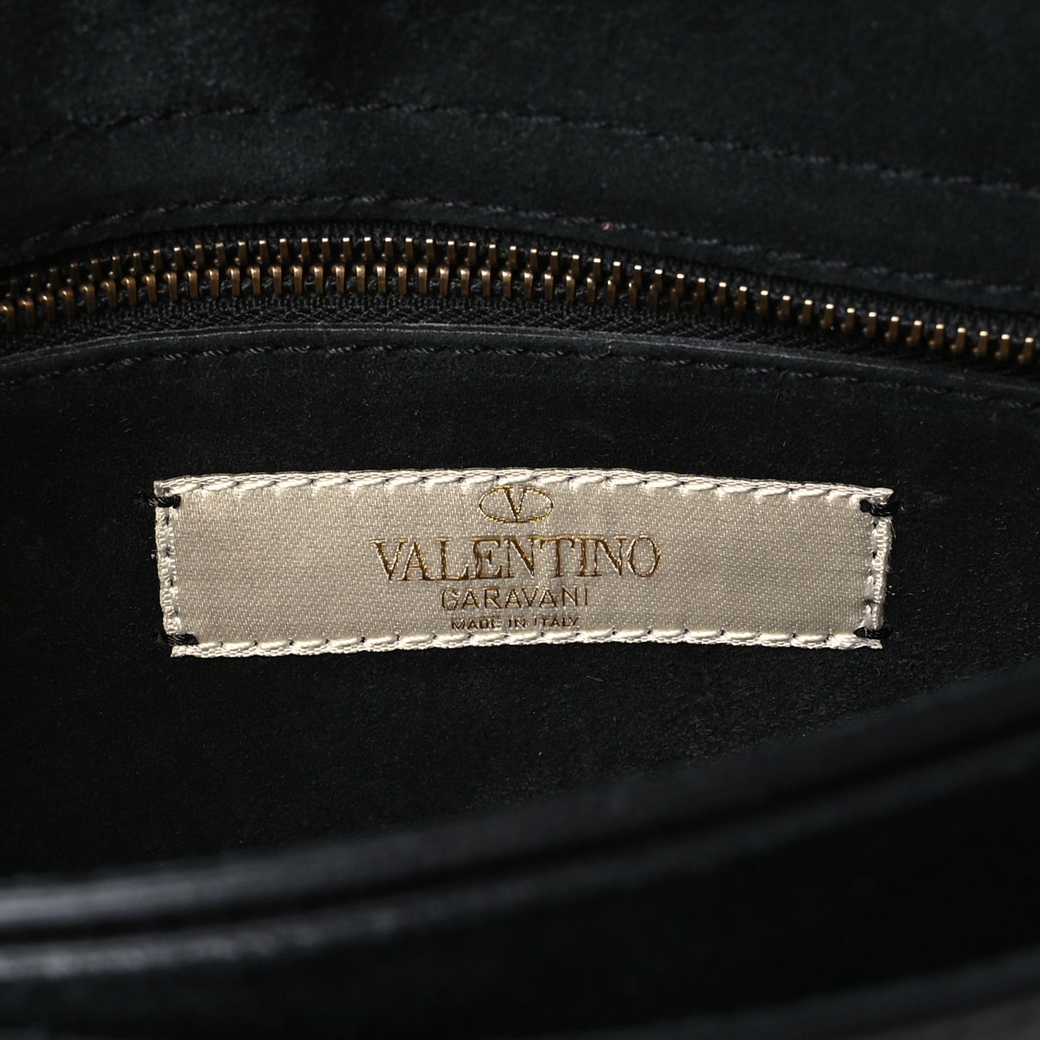 Valentino Garavani Pebbled Calfskin Beaded Strap Rockstud Medium Clutch Wristlet Black 6 of 8