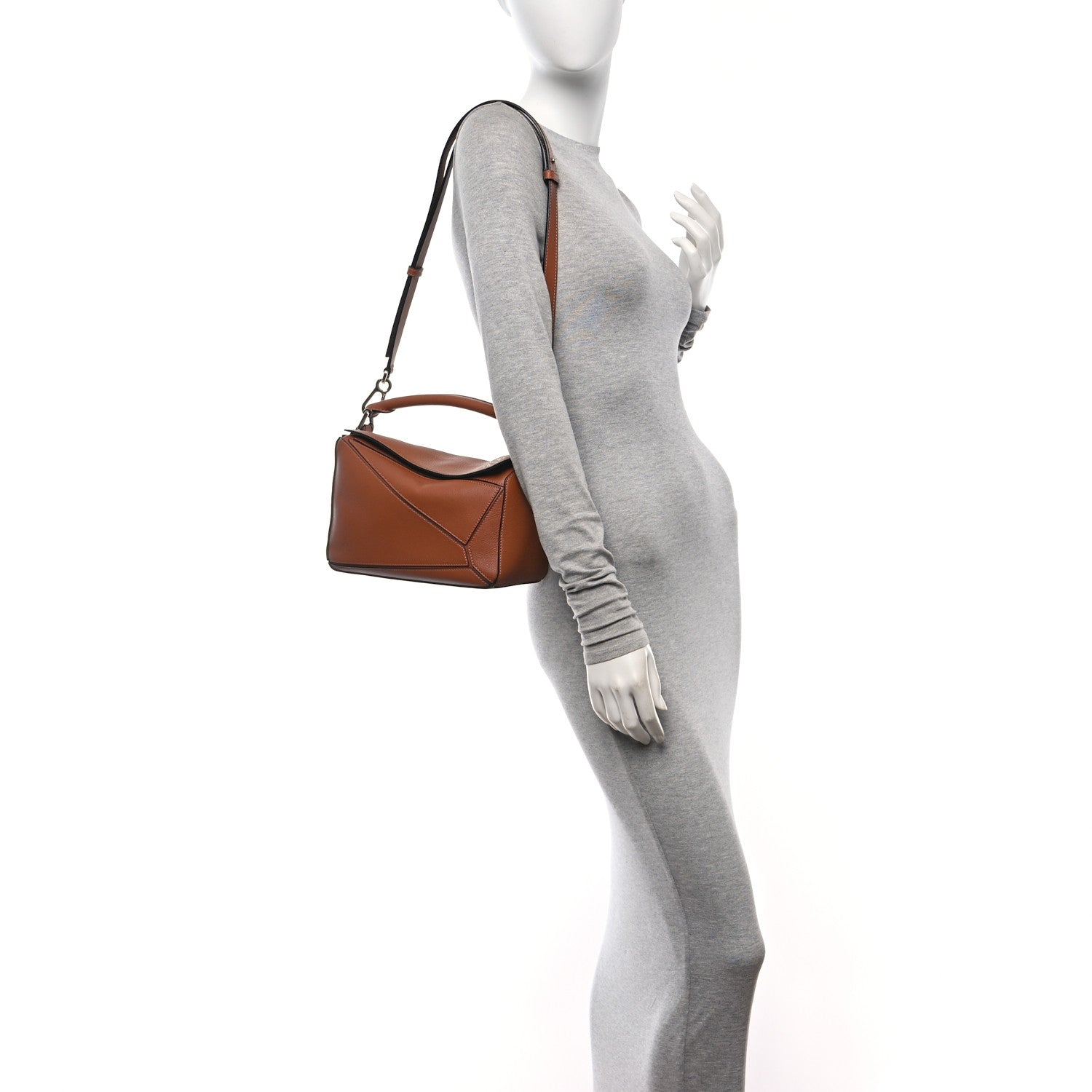 Loewe Calfskin Small Puzzle Bag Tan 2 of 9