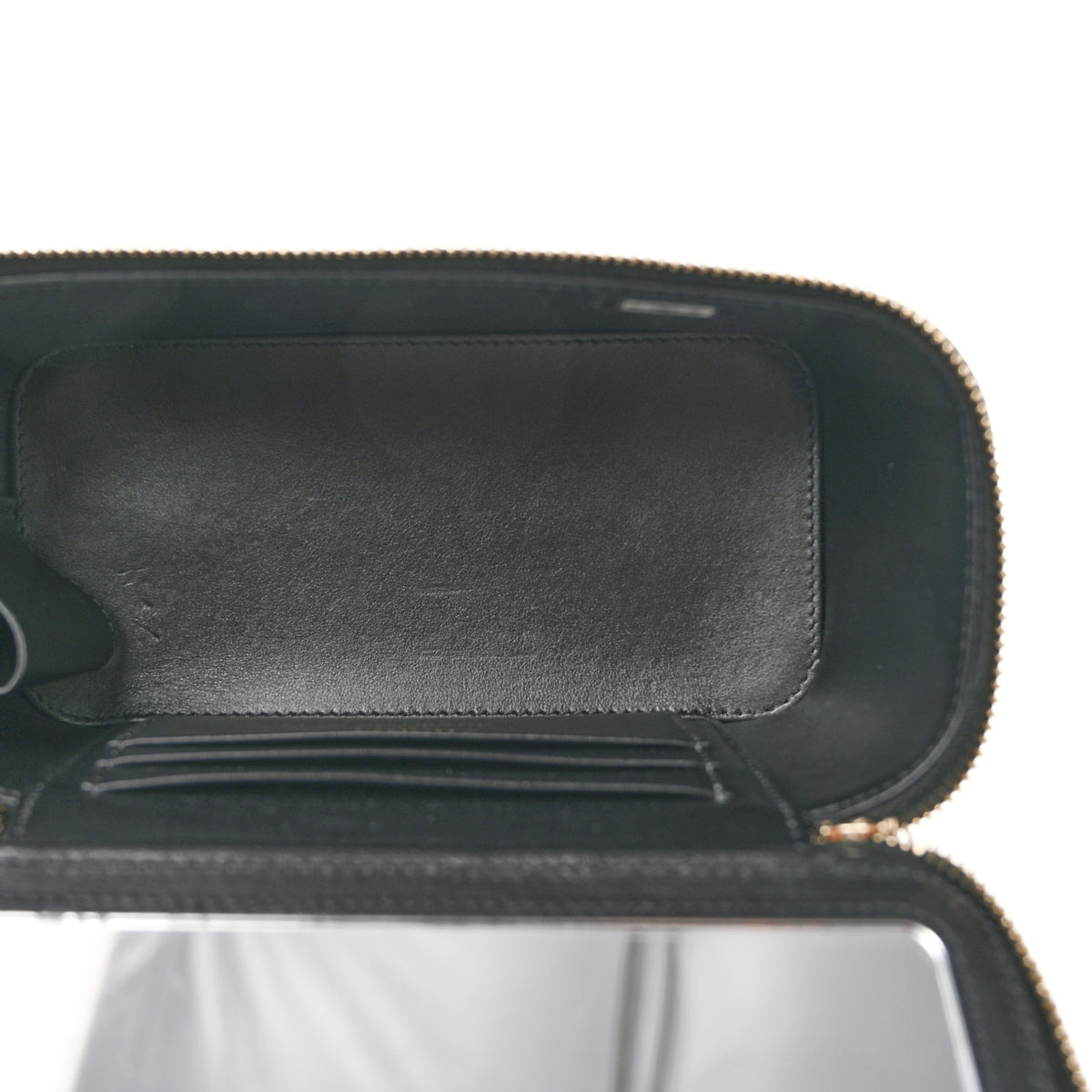 Caviar Quilted Top Handle Long Vanity Black