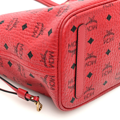 MCM Visetos Medium Liz Reversible Shopper Tote Ruby Red 14 of 22