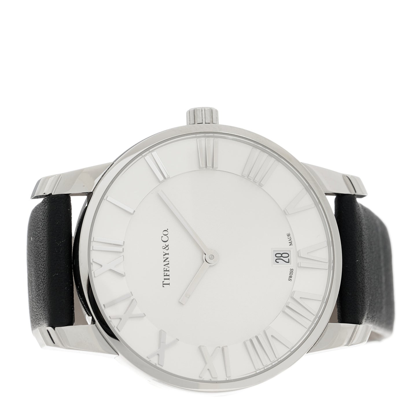Stainless Steel Calfskin 37mm Atlas 2-Hand Quartz Watch