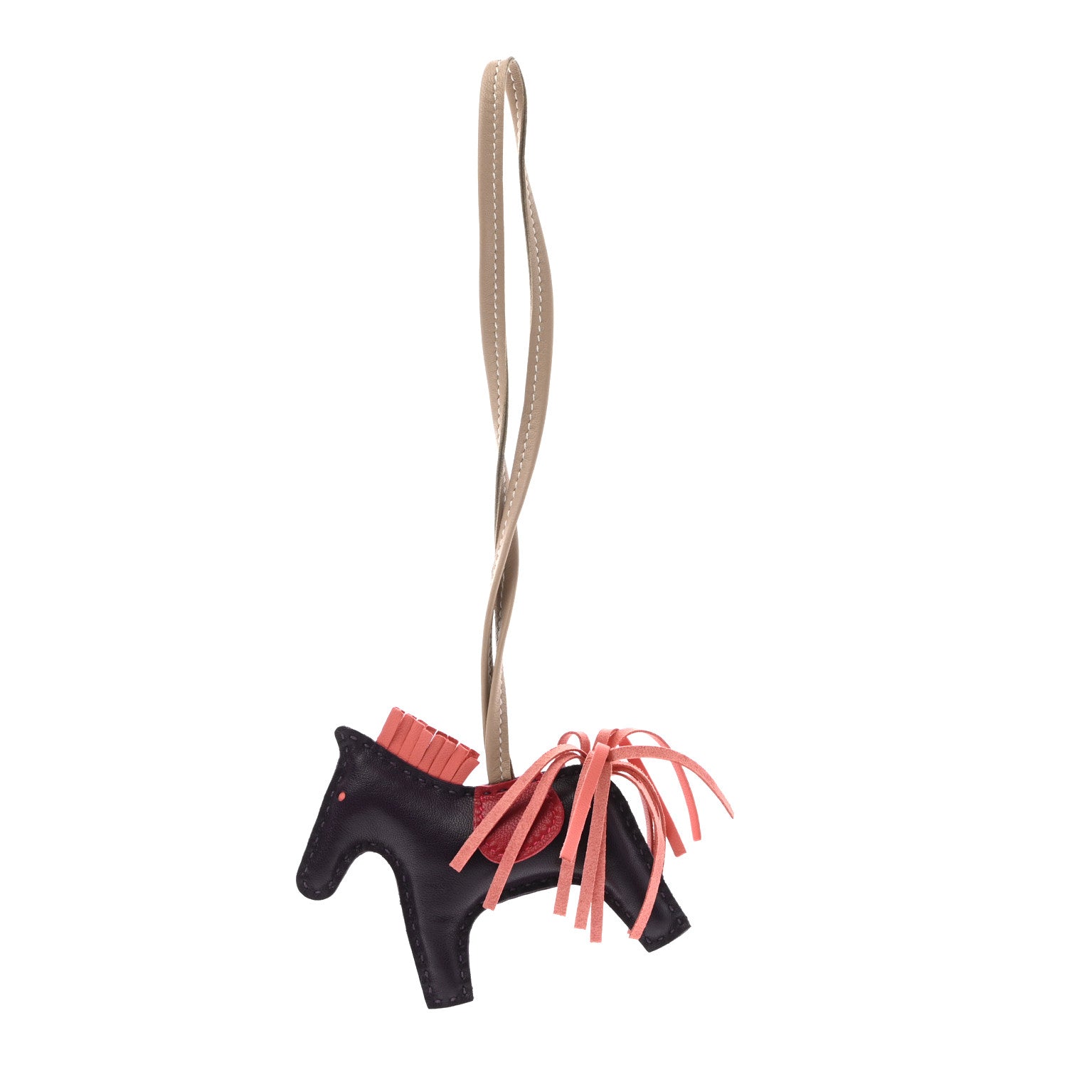 Hermes Milo Lambskin Grigri Rodeo Horse Bag Charm PM Raisin Flamingo Rouge Vif Argile 1 of 4