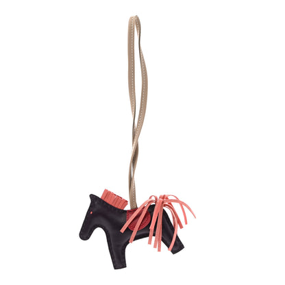 Hermes Milo Lambskin Grigri Rodeo Horse Bag Charm PM Raisin Flamingo Rouge Vif Argile 1 of 4