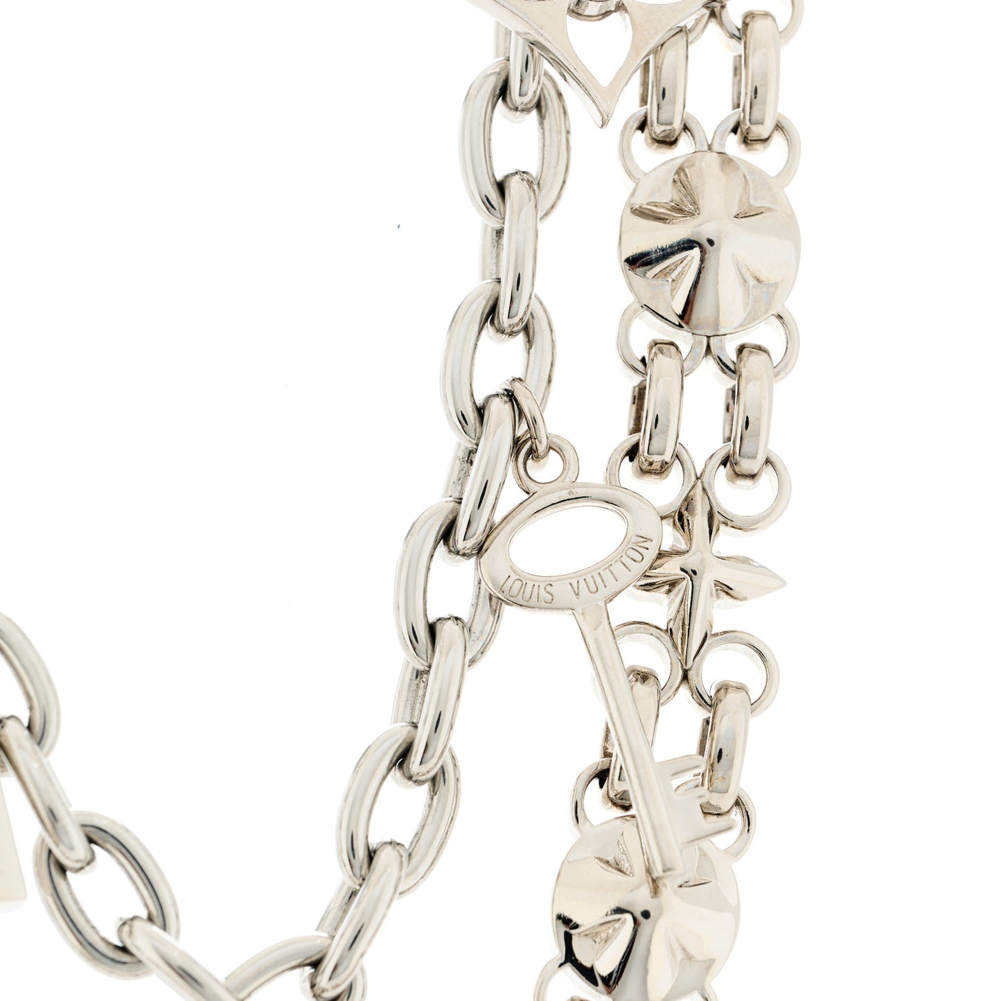 Metal My Flower Chain Bag Charm Silver