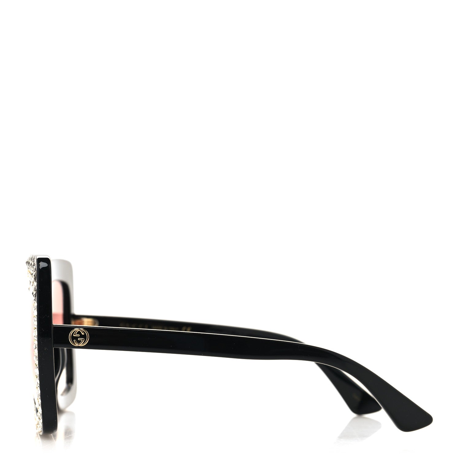 Gucci Acetate Crystal Oversize Sunglasses GG0148S Black 3 of 8