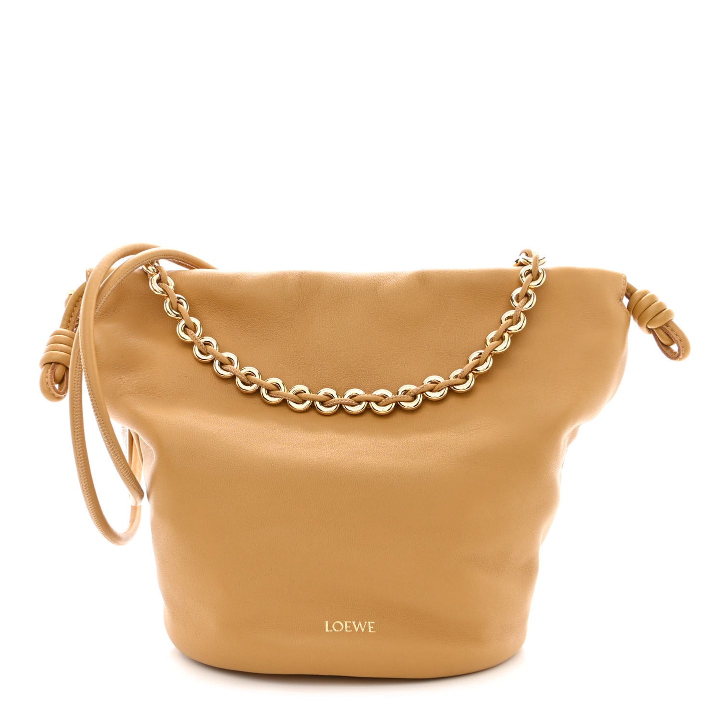 Mellow Nappa Lambskin Flamenco Bucket Bag Sahara