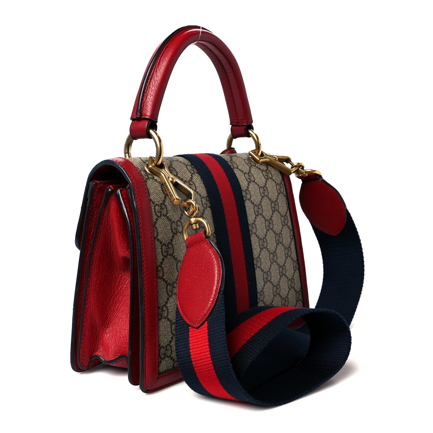 Gucci GG Supreme Monogram Small Queen Margaret Top Handle Bag Red 3 of 12