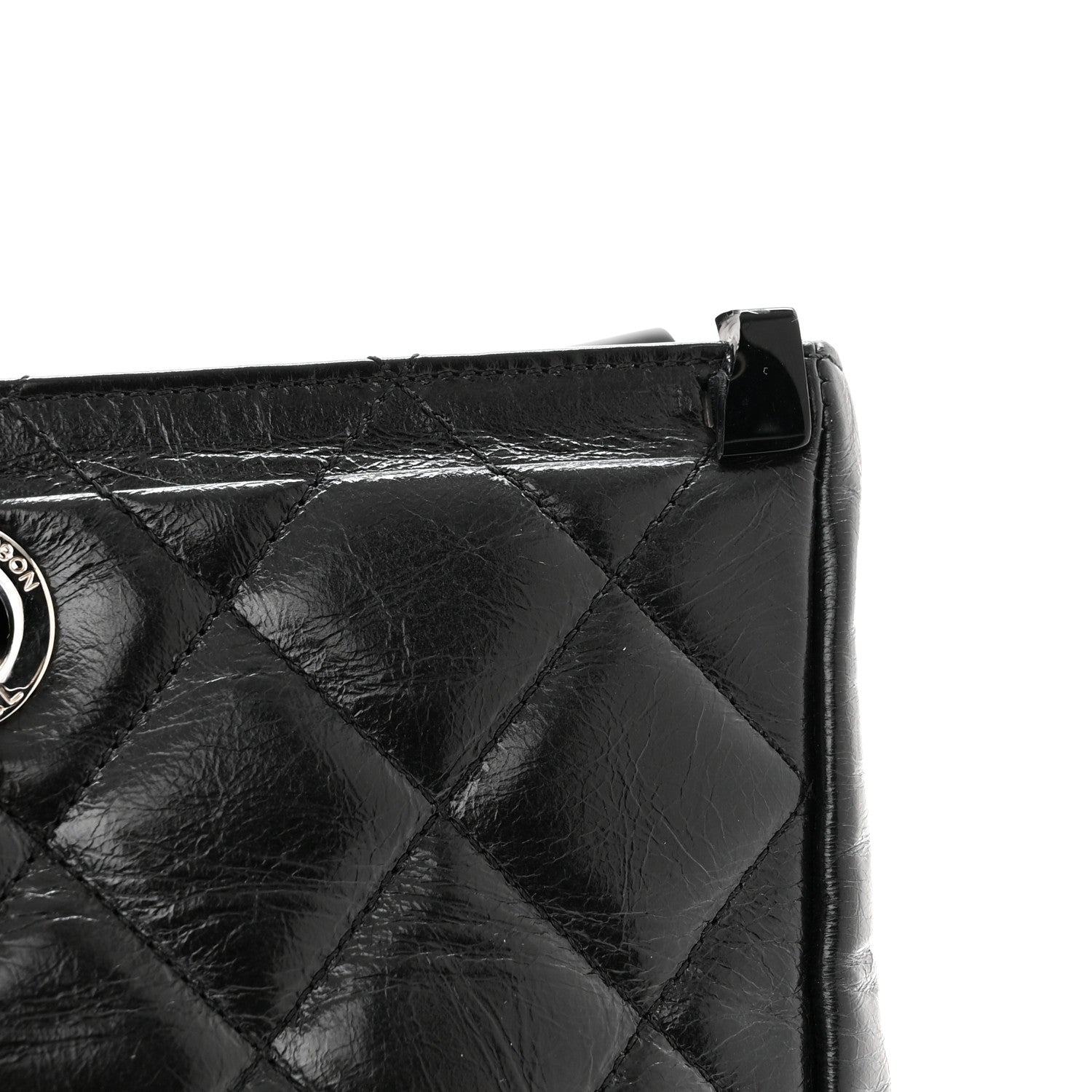 Chanel Glazed Calfskin Quilted Large CC Delivery Tote Black 12 of 14