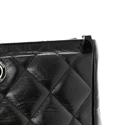Chanel Glazed Calfskin Quilted Large CC Delivery Tote Black 12 of 14