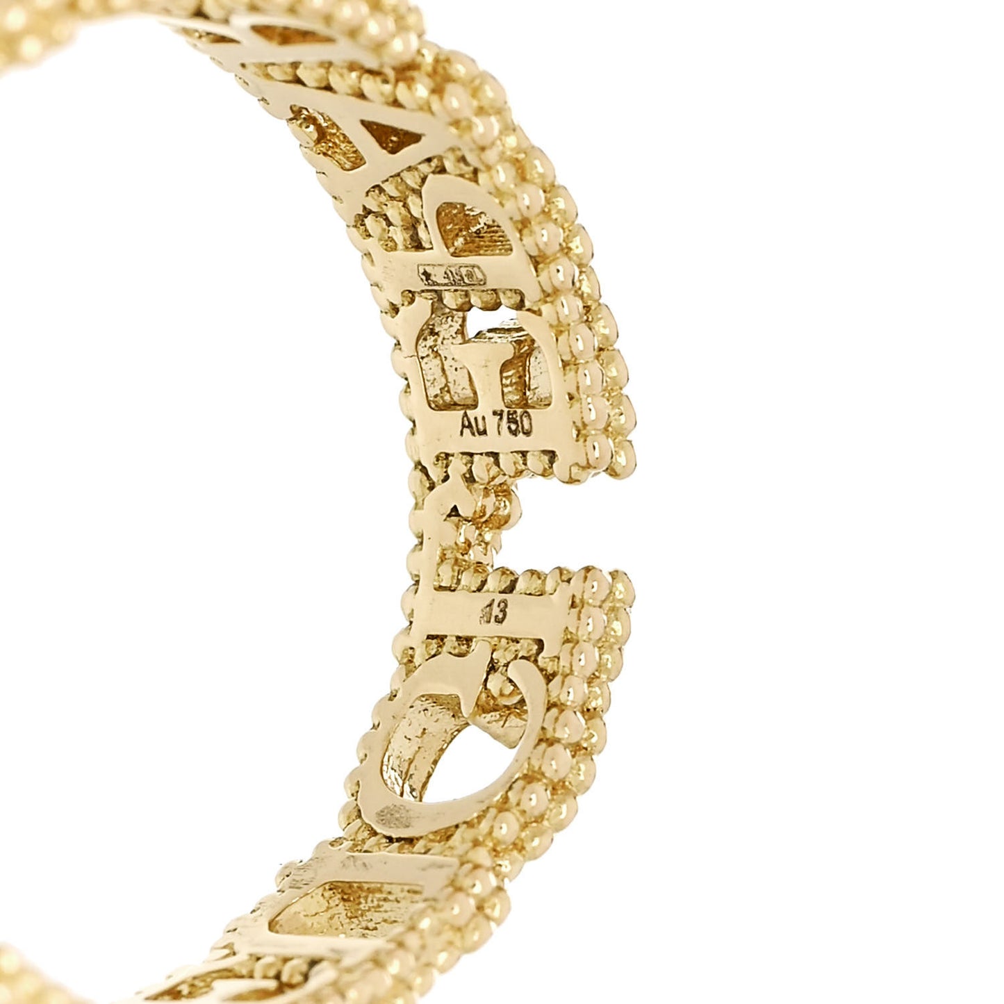 18K Yellow Gold Diamond L'Aveugle Par Amour Ring 53 6.25