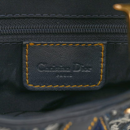 Christian Dior Monogram Double Saddle Bag Navy Blue 6 of 12