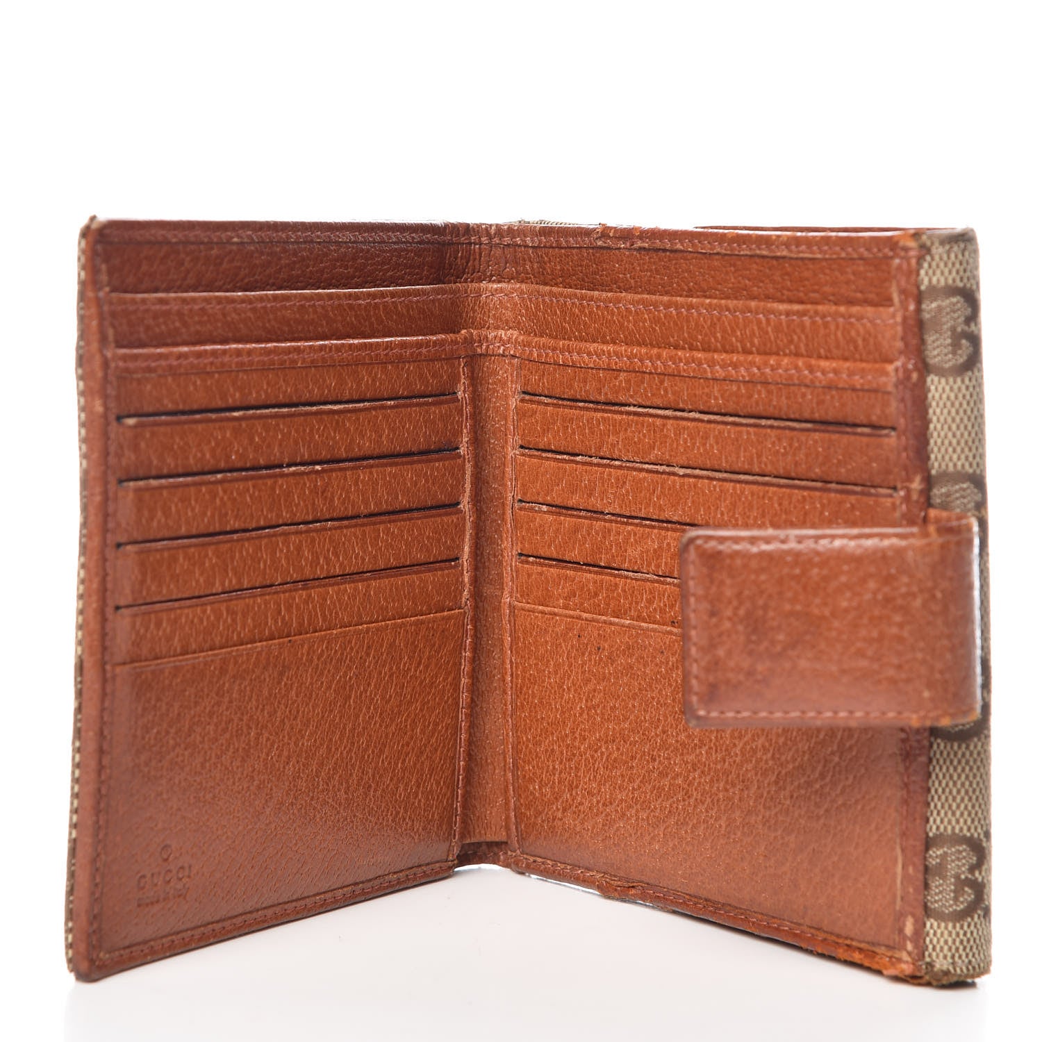 Gucci Monogram Studded French Flap Wallet Brown 5 of 12