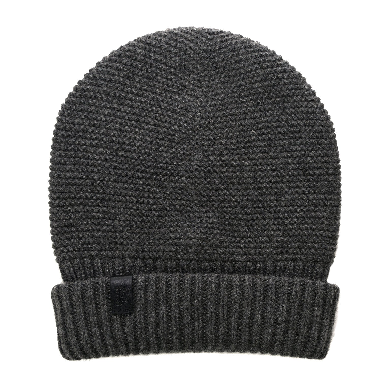 Hermes Cashmere Knit Boston Beanie Hat L Gris Chine 1 of 7