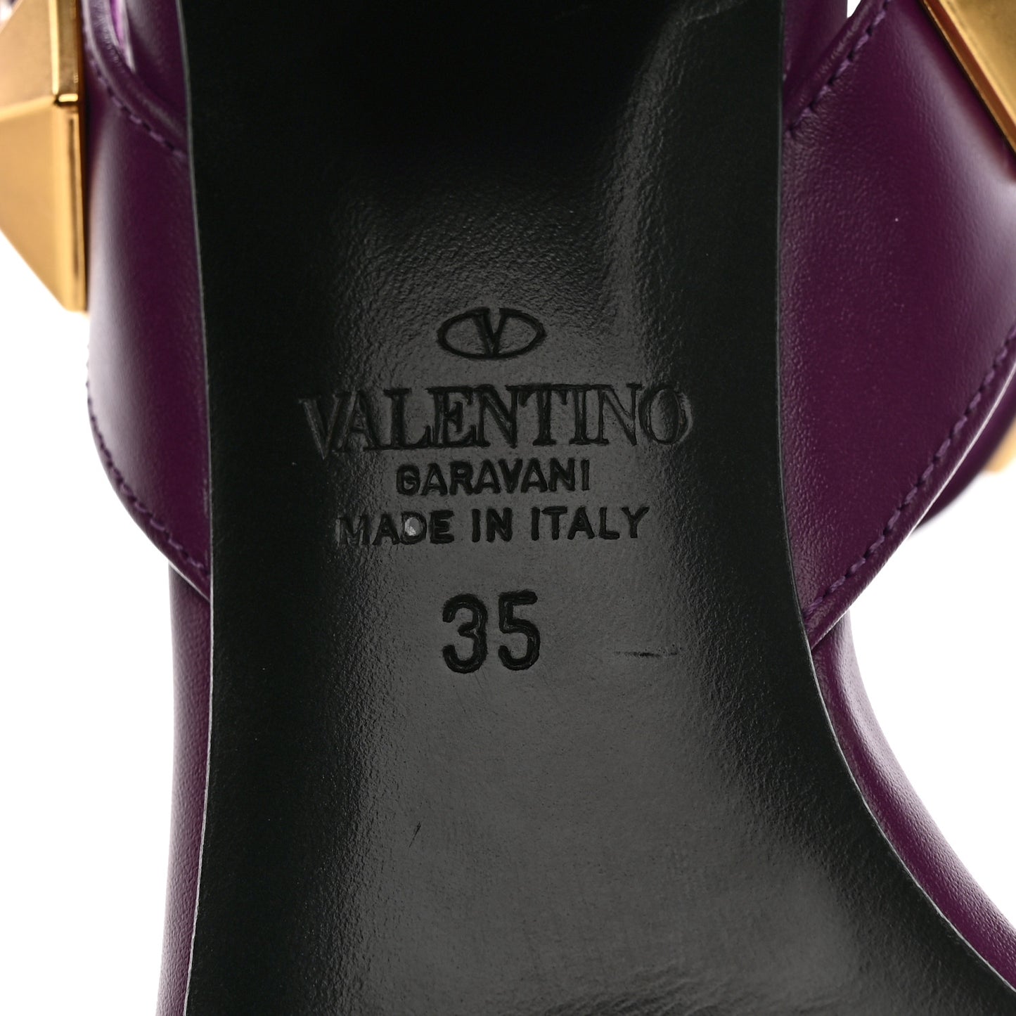 Calfskin Roman Stud 60mm Sandals 35 Prune