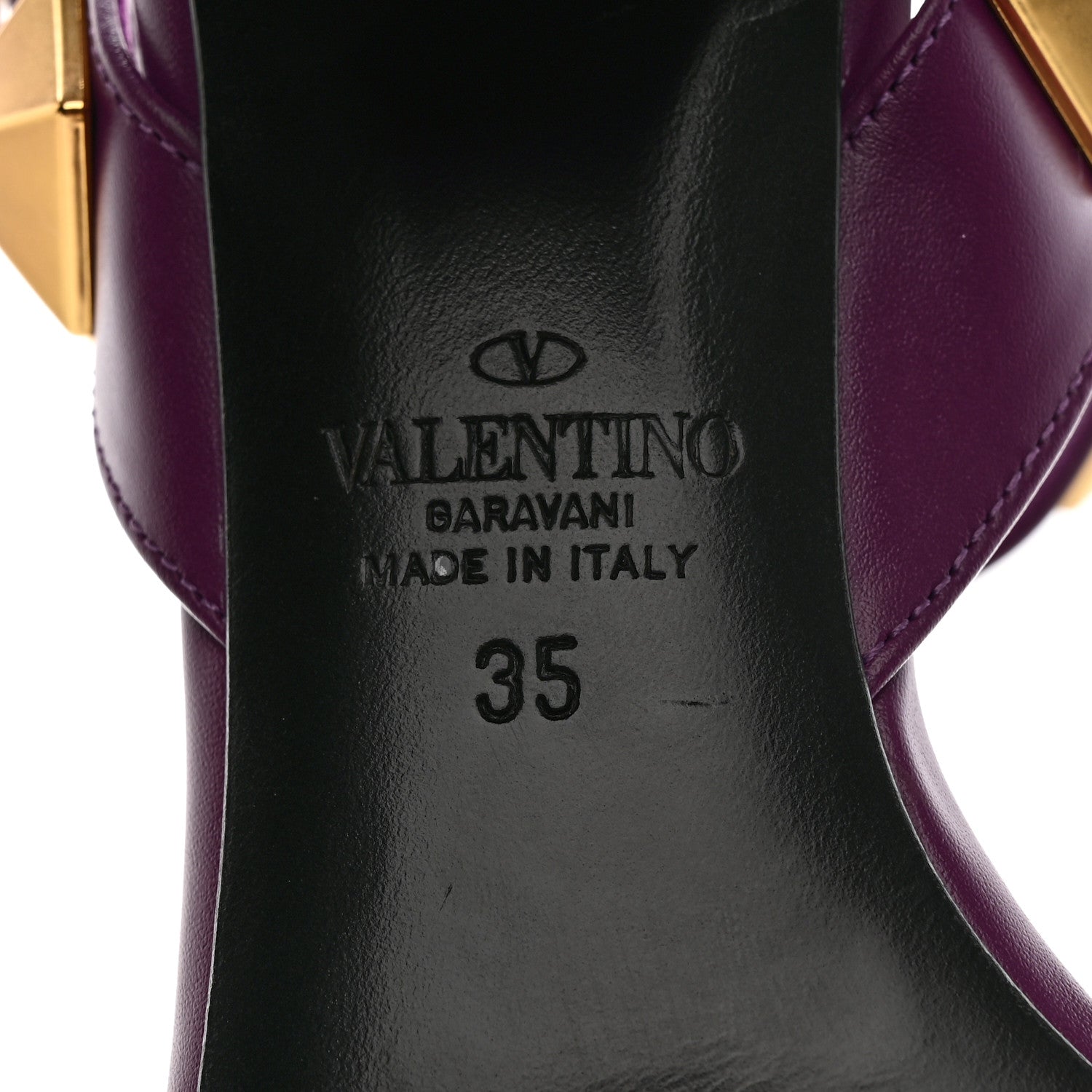 Valentino Garavani Calfskin Roman Stud 60mm Sandals 35 Prune 8 of 9