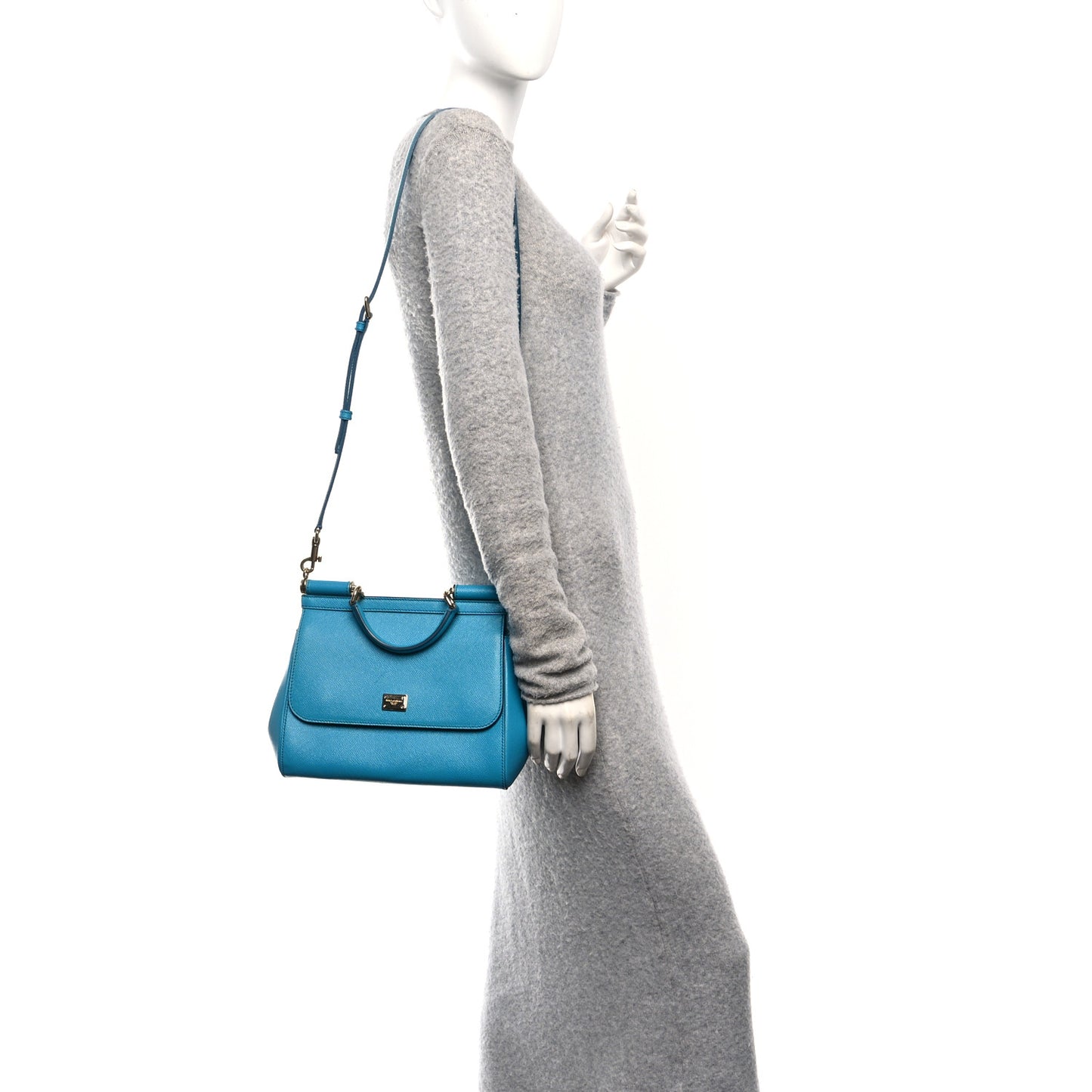 Dauphine Calfskin Medium Miss Sicily Satchel Blue