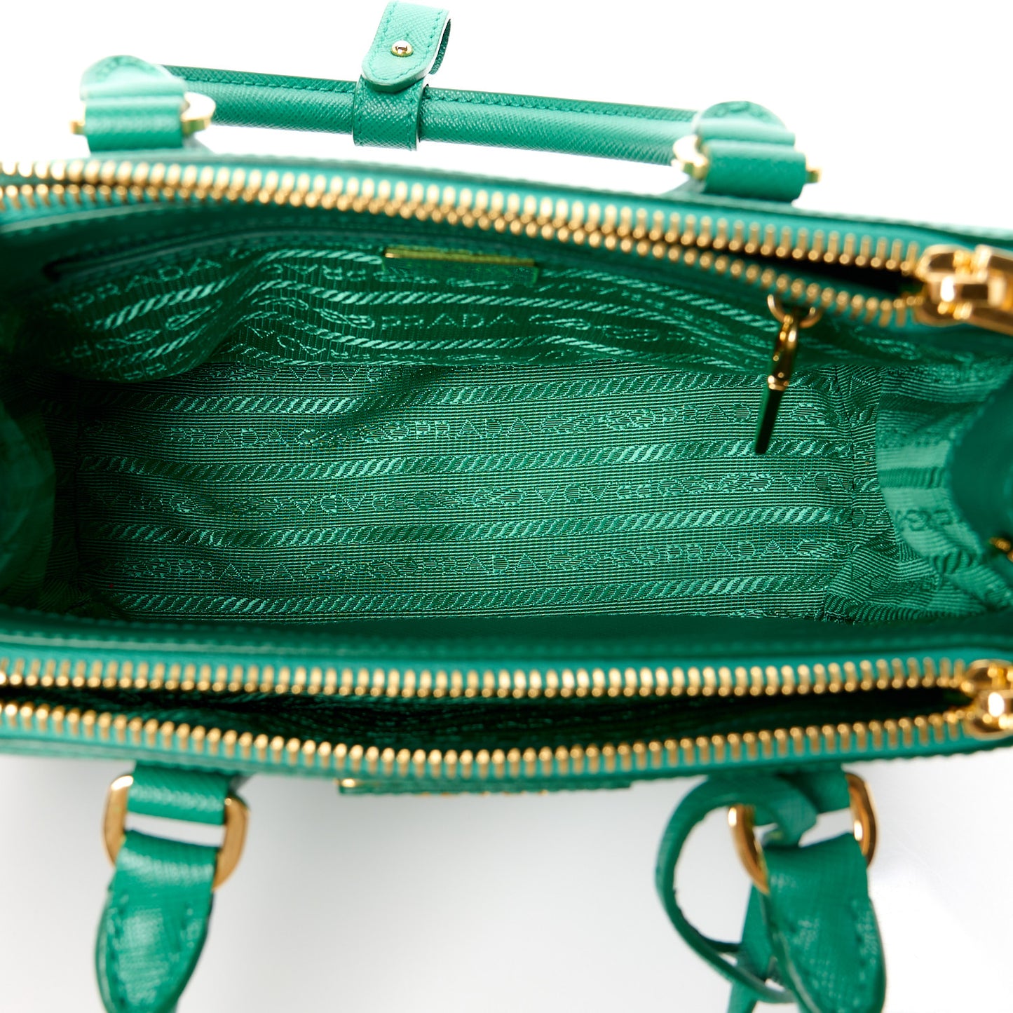 Saffiano Mini Galleria Double Zip Tote Biliardo