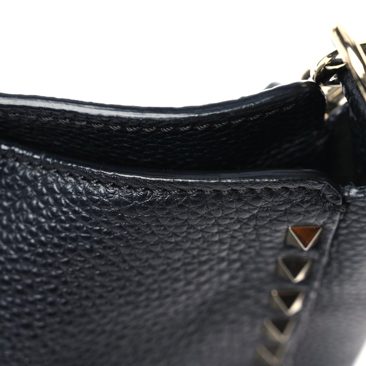 Valentino Garavani Pebbled Calfskin Large Rockstud Flip-Lock Messenger Bag Black 9 of 12