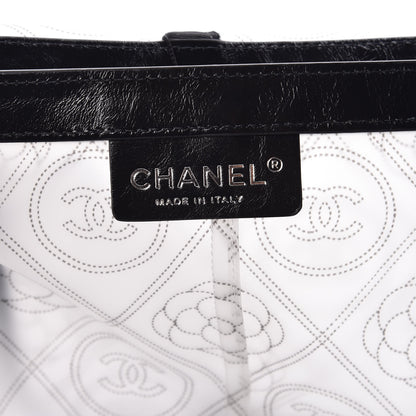 Chanel PVC Calfskin Coco Bag Raincoat White Black 5 of 7