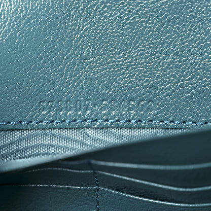 Gucci Azalea Calfskin Enamel Matelasse Diagonal Torchon GG Marmont Chain Wallet Imperial Blue Pavone 7 of 10